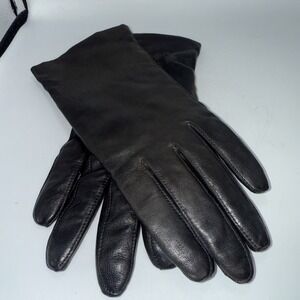 Luxurious Fownes Brothers Black Leather Gloves with 100% Cashmere Lining